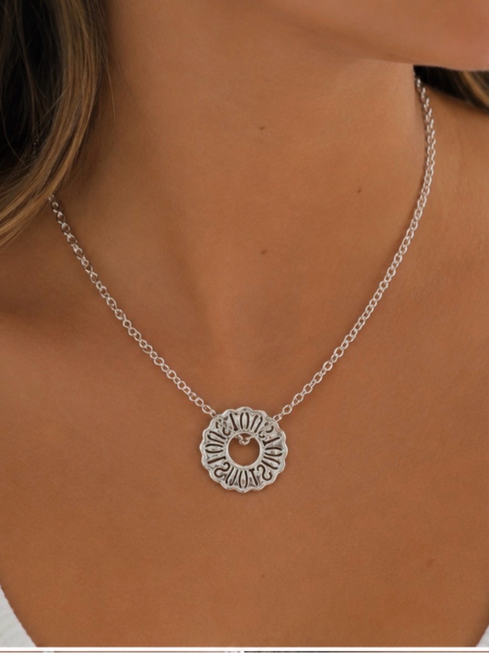 - New! Necklace logo vermeil sterling silver 17.7